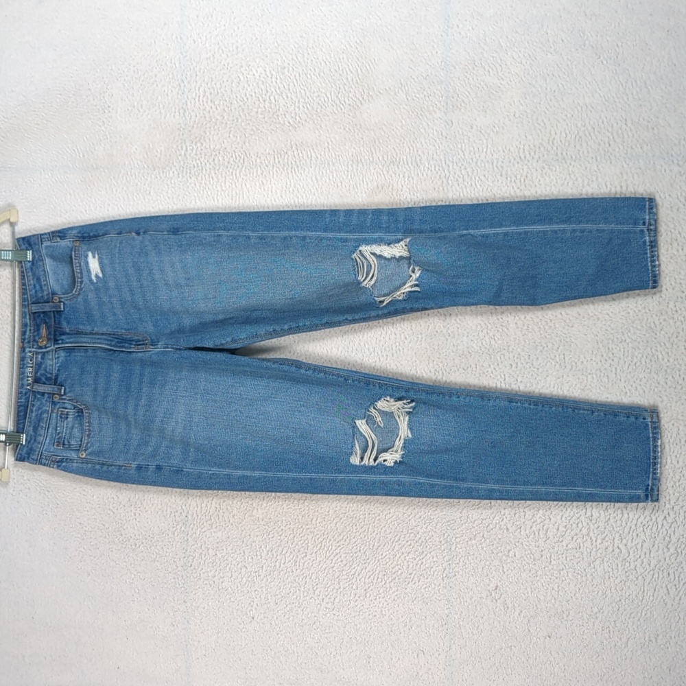 American Eagle Women's‎ Distressed Stretch Hi-Rise Mom Jeans Size 0
